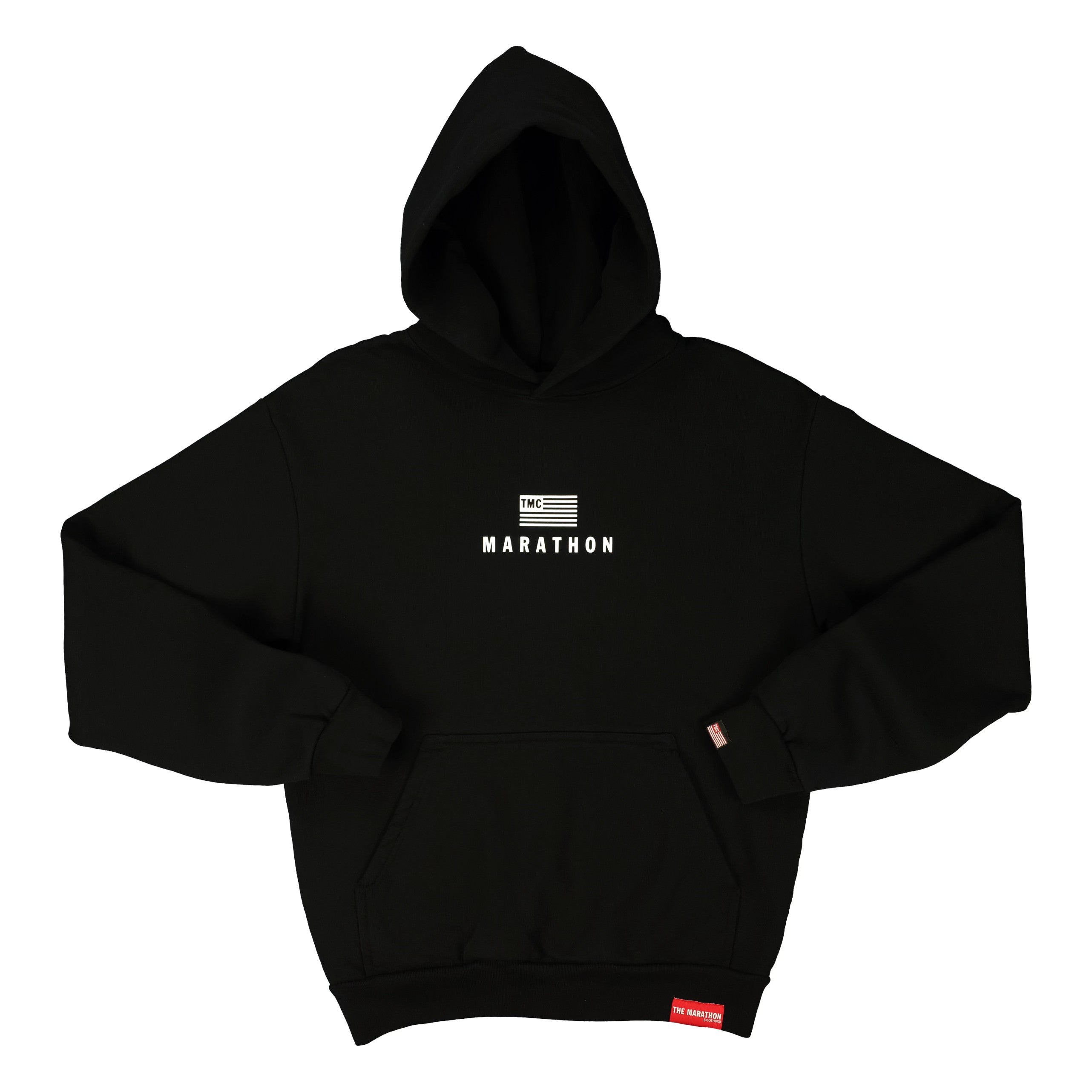 Modern Stack Hoodie Black White The Marathon Clothing