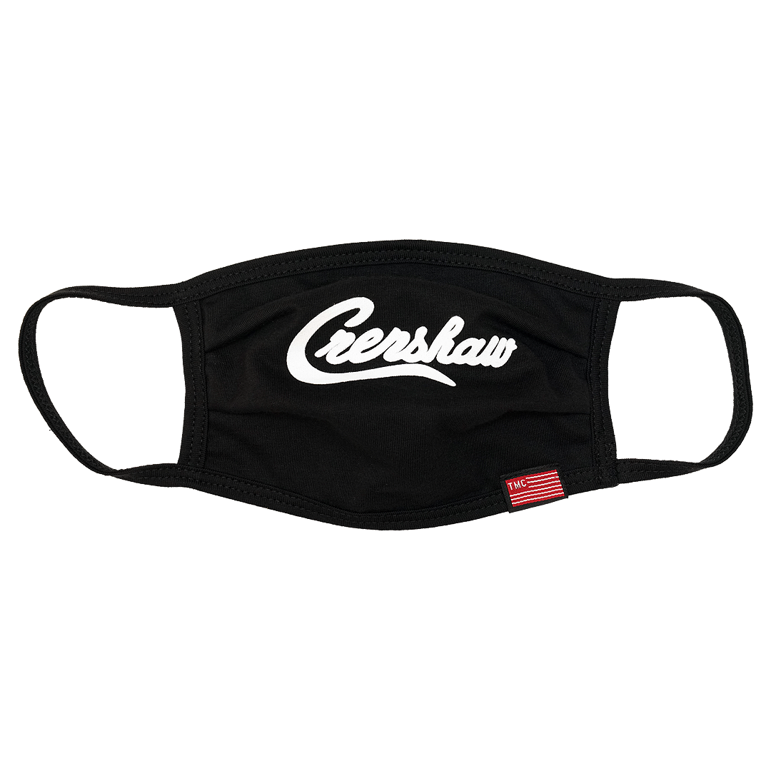 Black Crenshaw Logo Face Mask - The Marathon Clothing