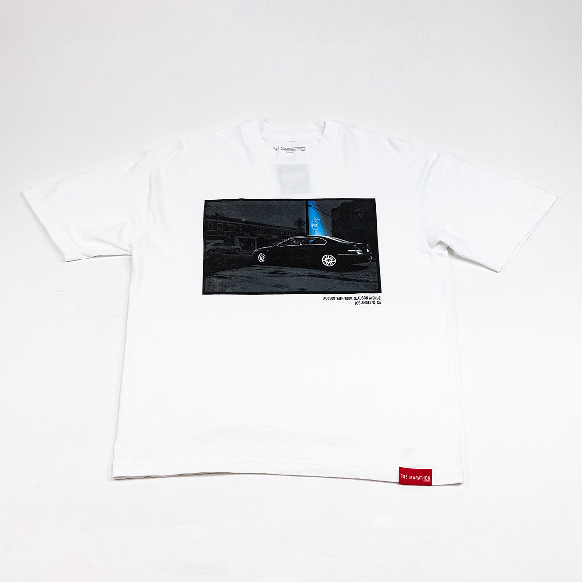 Slauson and 5th T-shirt - White – The Marathon Clothing