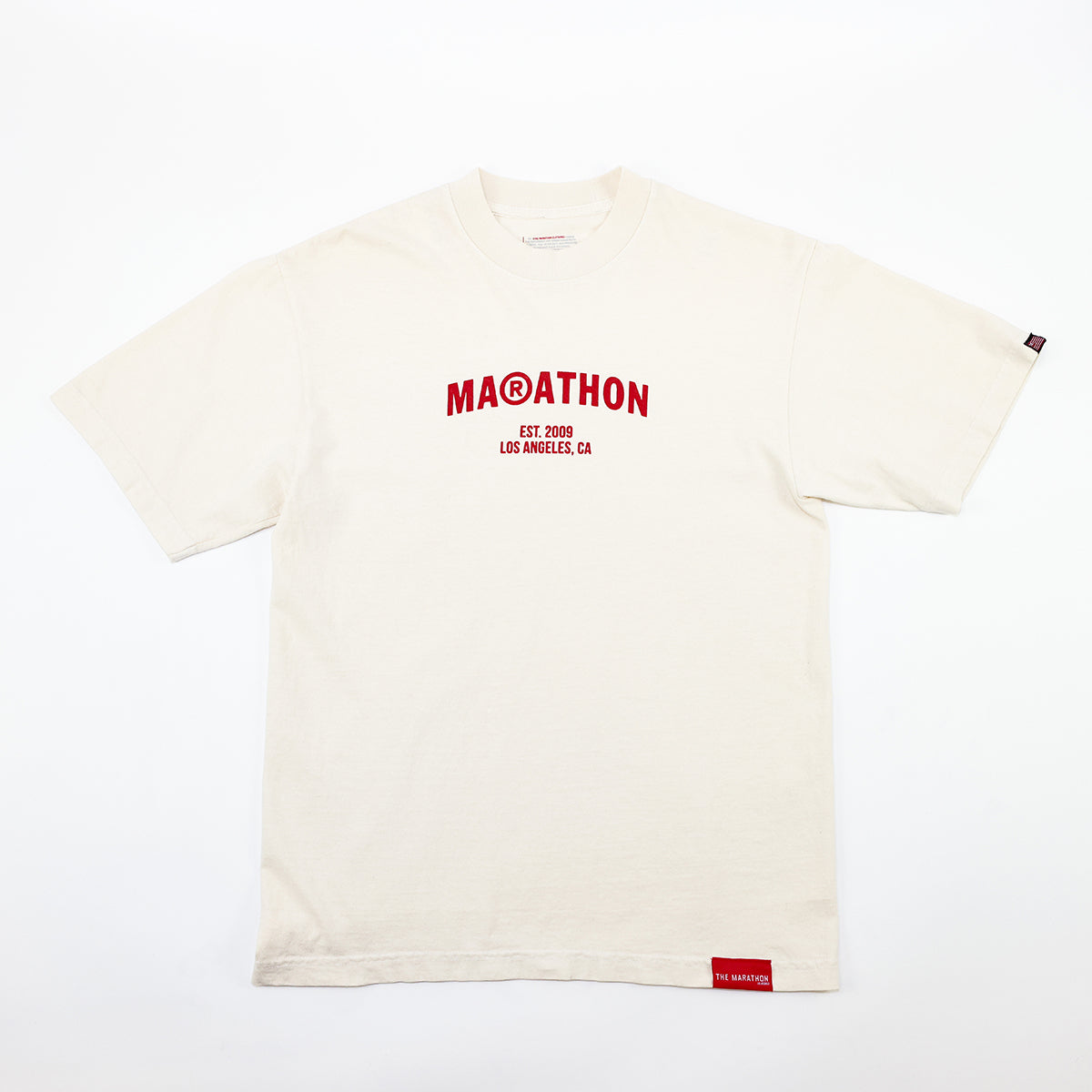 Marathon Registered T-Shirt - Bone/Red – The Marathon Clothing