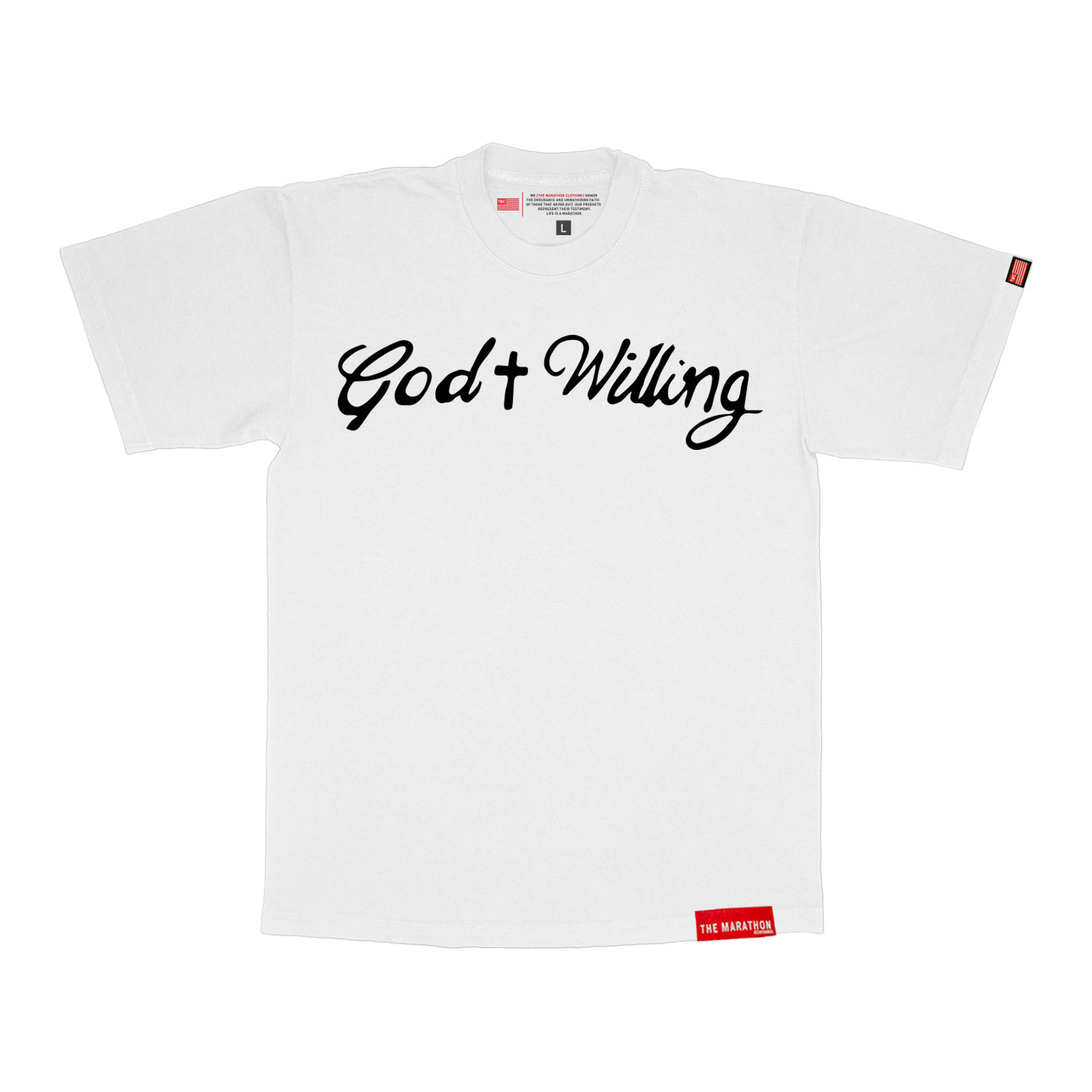 God Willing T-Shirt - White - Front