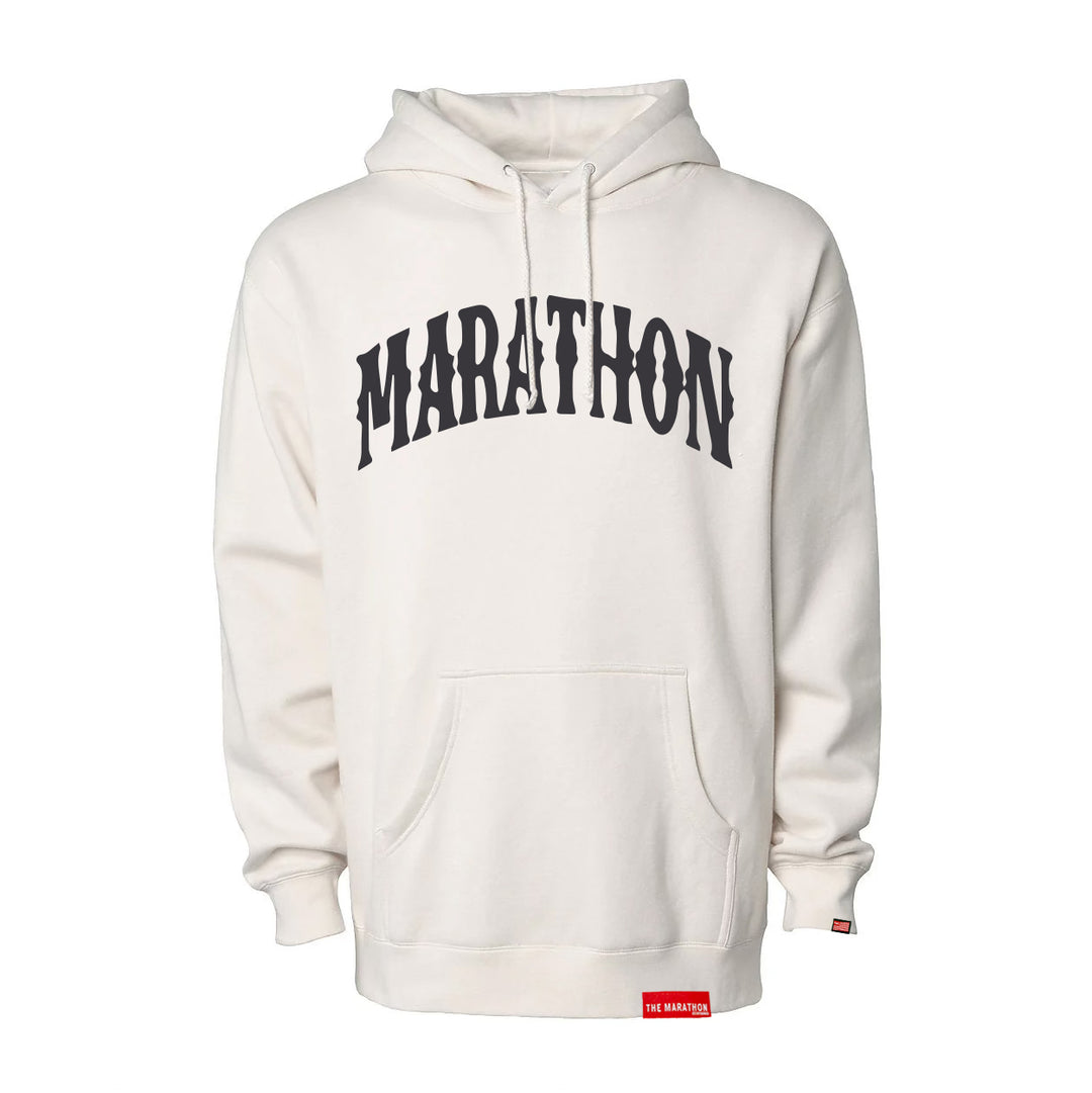 Marathon Vintage Arch Hoodie Bone Black The Marathon Clothing