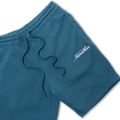 Marathon Classic Script Sweatshorts - Dragonfly/White - Detail