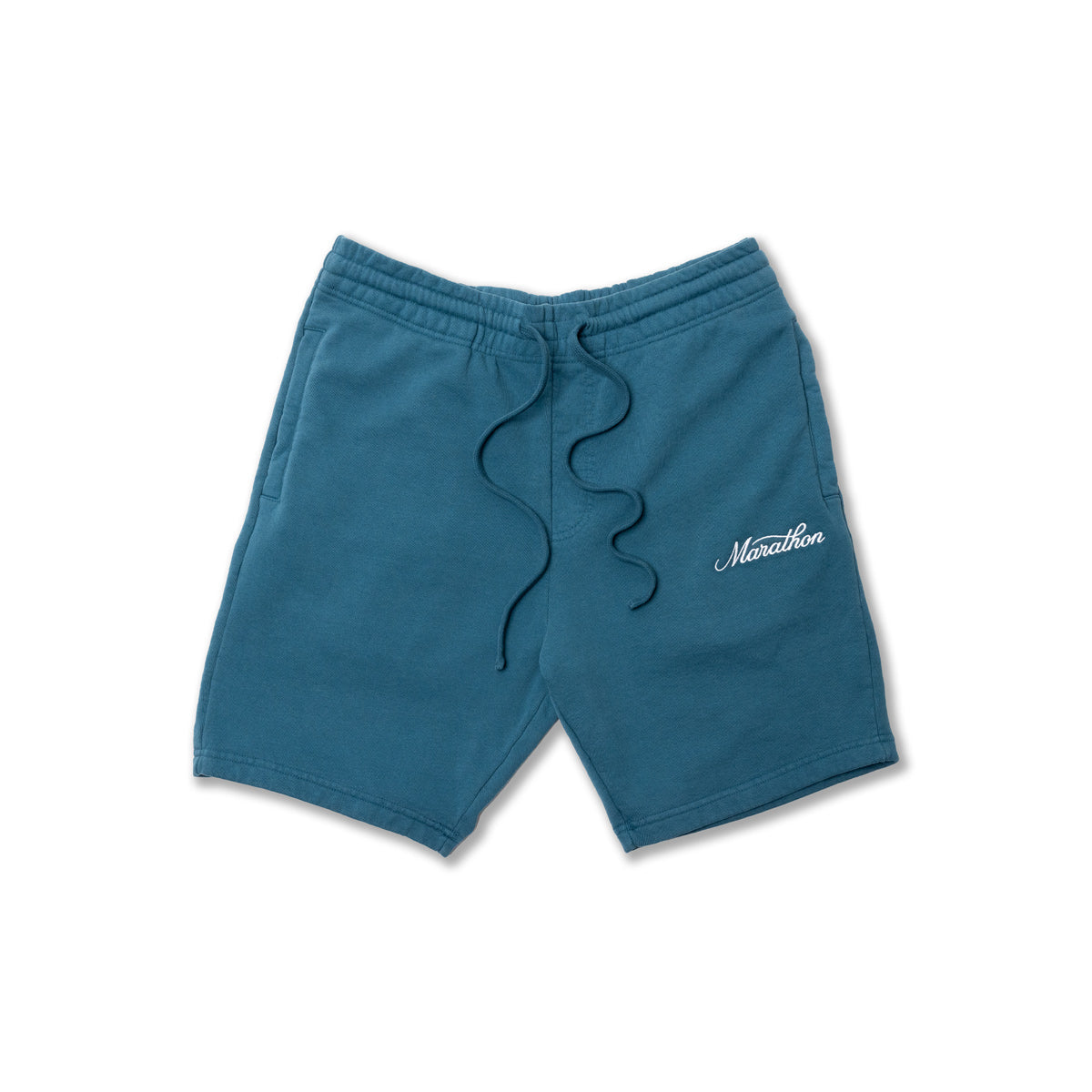 Marathon Classic Script Sweatshorts - Dragonfly/White - Front