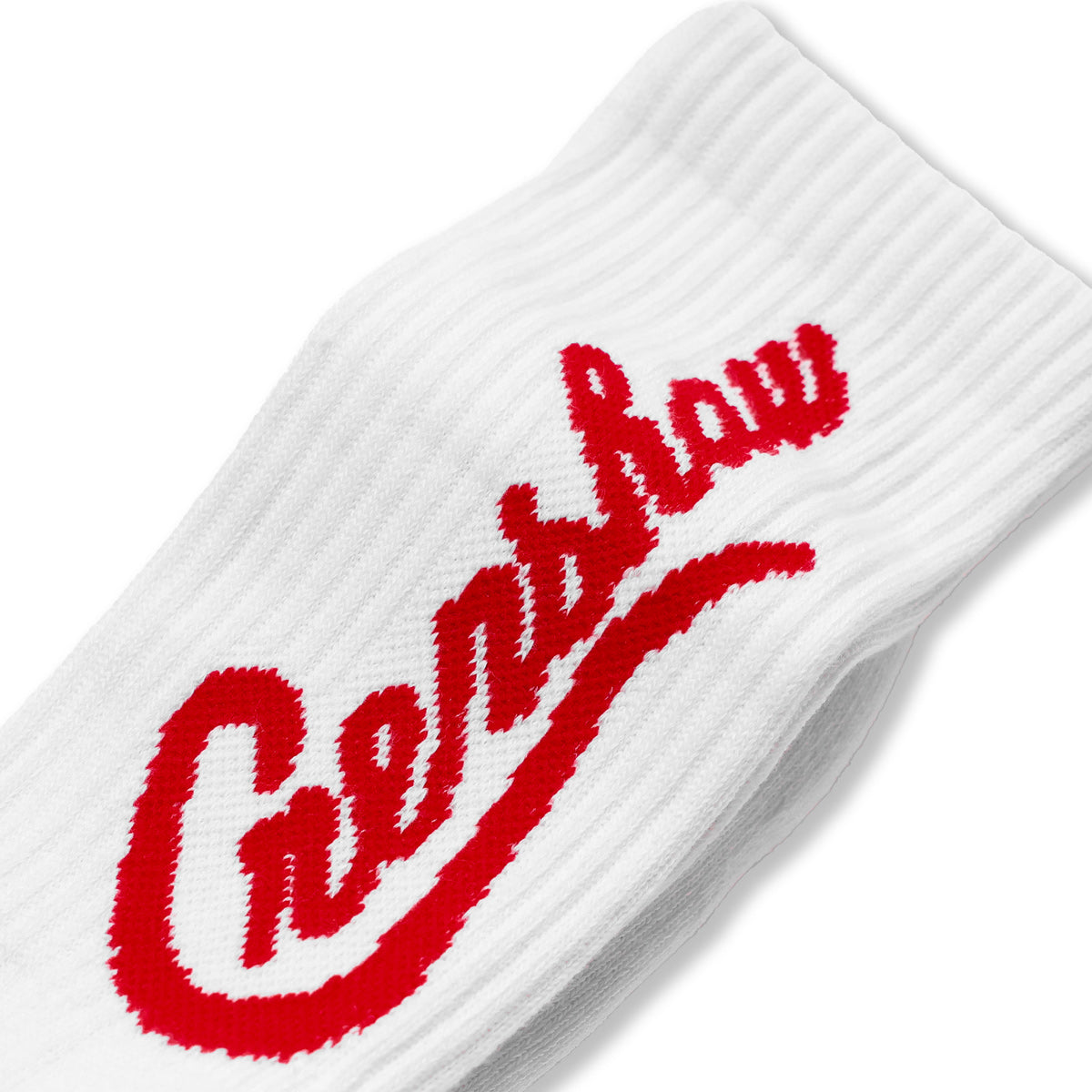 Crenshaw Socks - White/Red - Detail