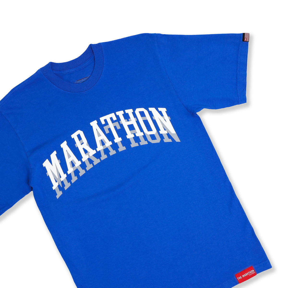 Marathon Double Arch T-Shirt - Royal - Front Detail