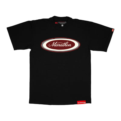 Marathon Emblem T-Shirt - Black/Burgundy