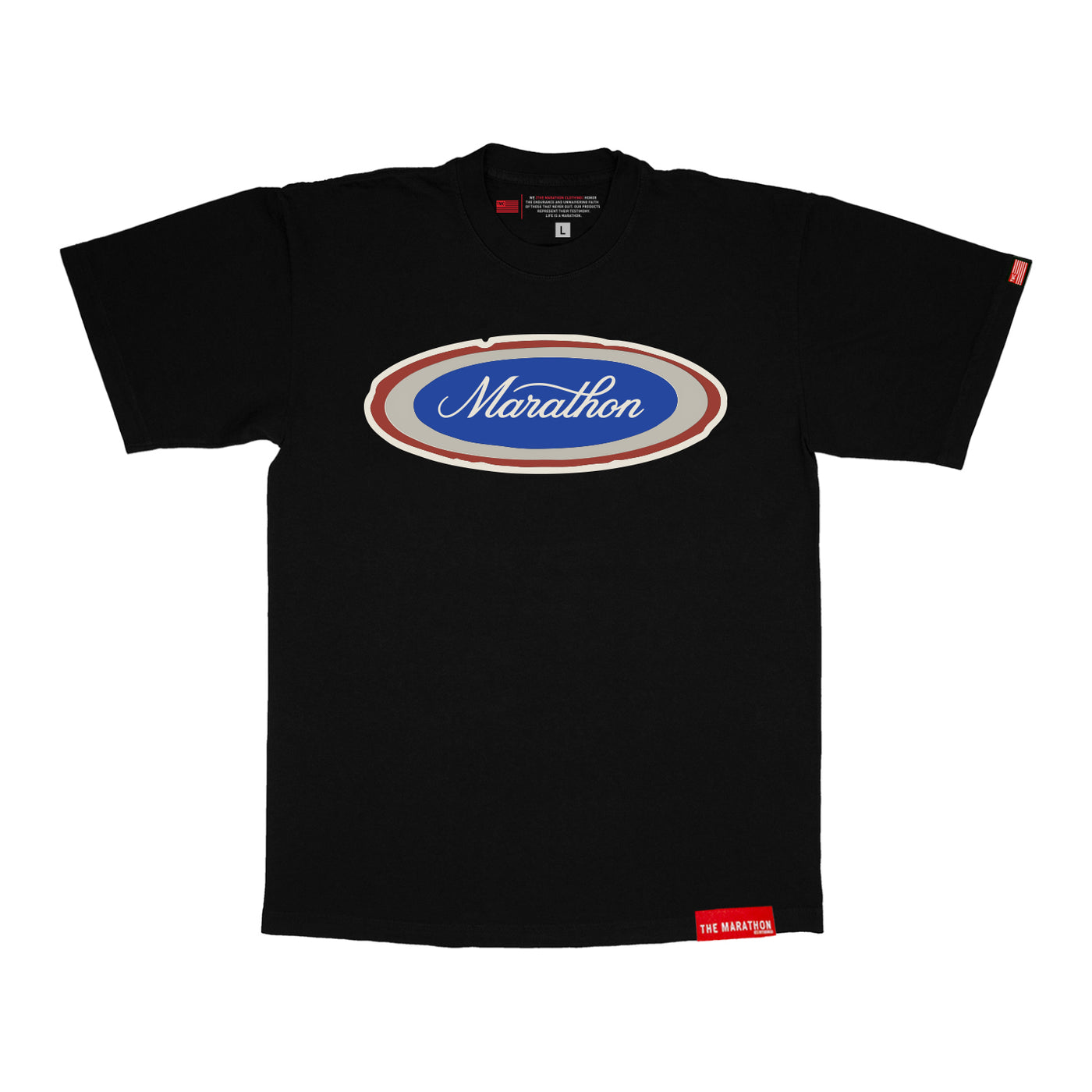 Marathon Emblem T-Shirt - Black/Royal