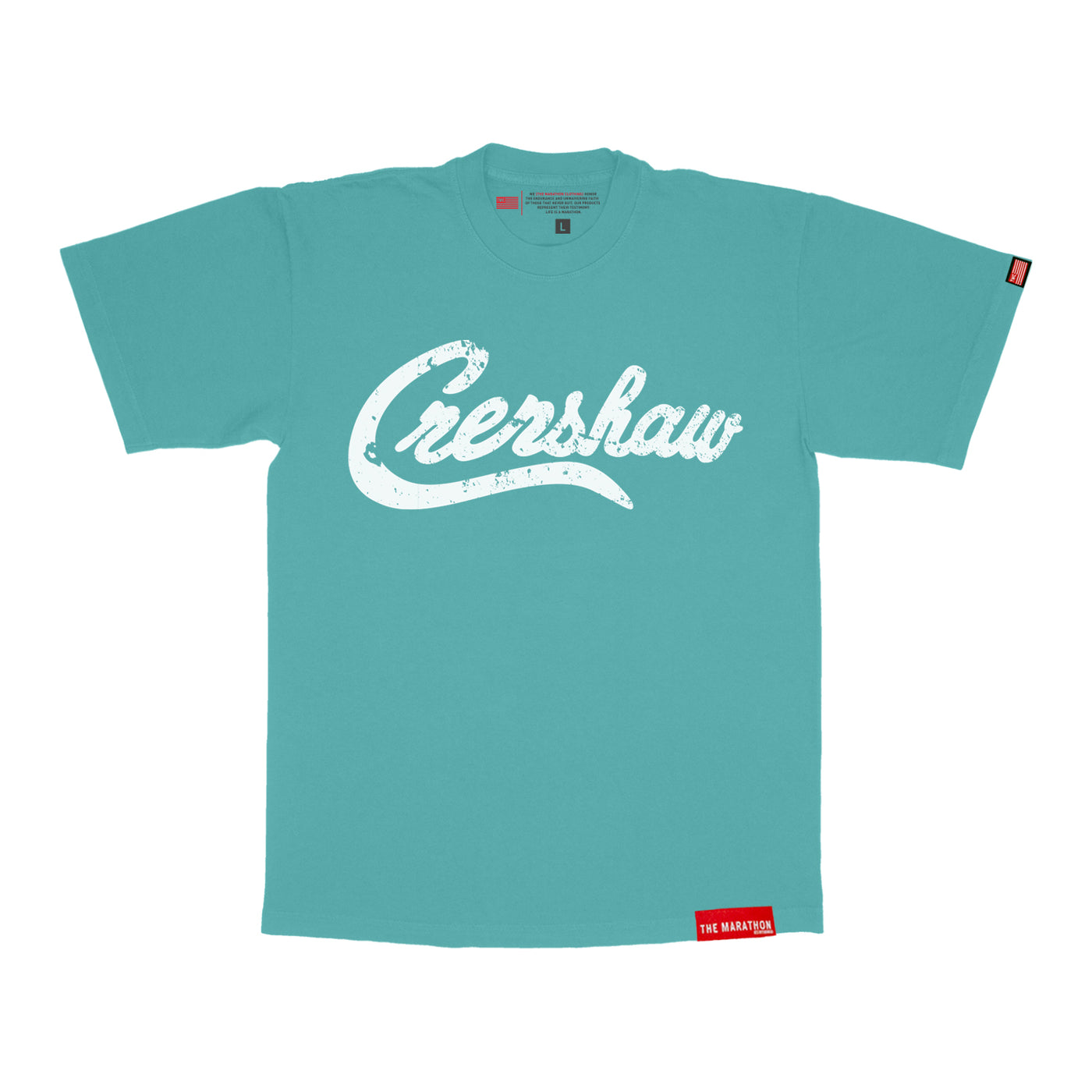 Vintage Crenshaw T-Shirt - Beach Teal/White