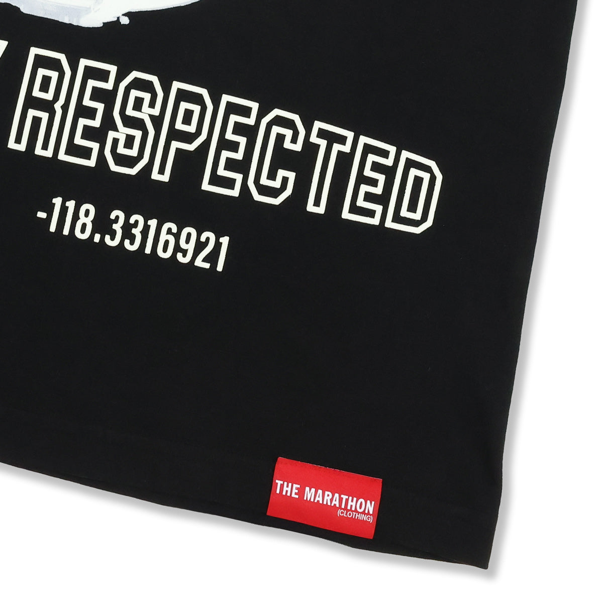 Marathon Globally Respected T-Shirt - Black/Cream - Woven Label