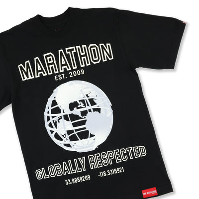 Marathon Globally Respected T-Shirt - Black/Cream - Front Detail