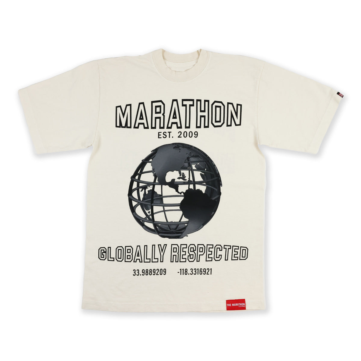 Marathon Globally Respected T-Shirt - Bone/Black - Front