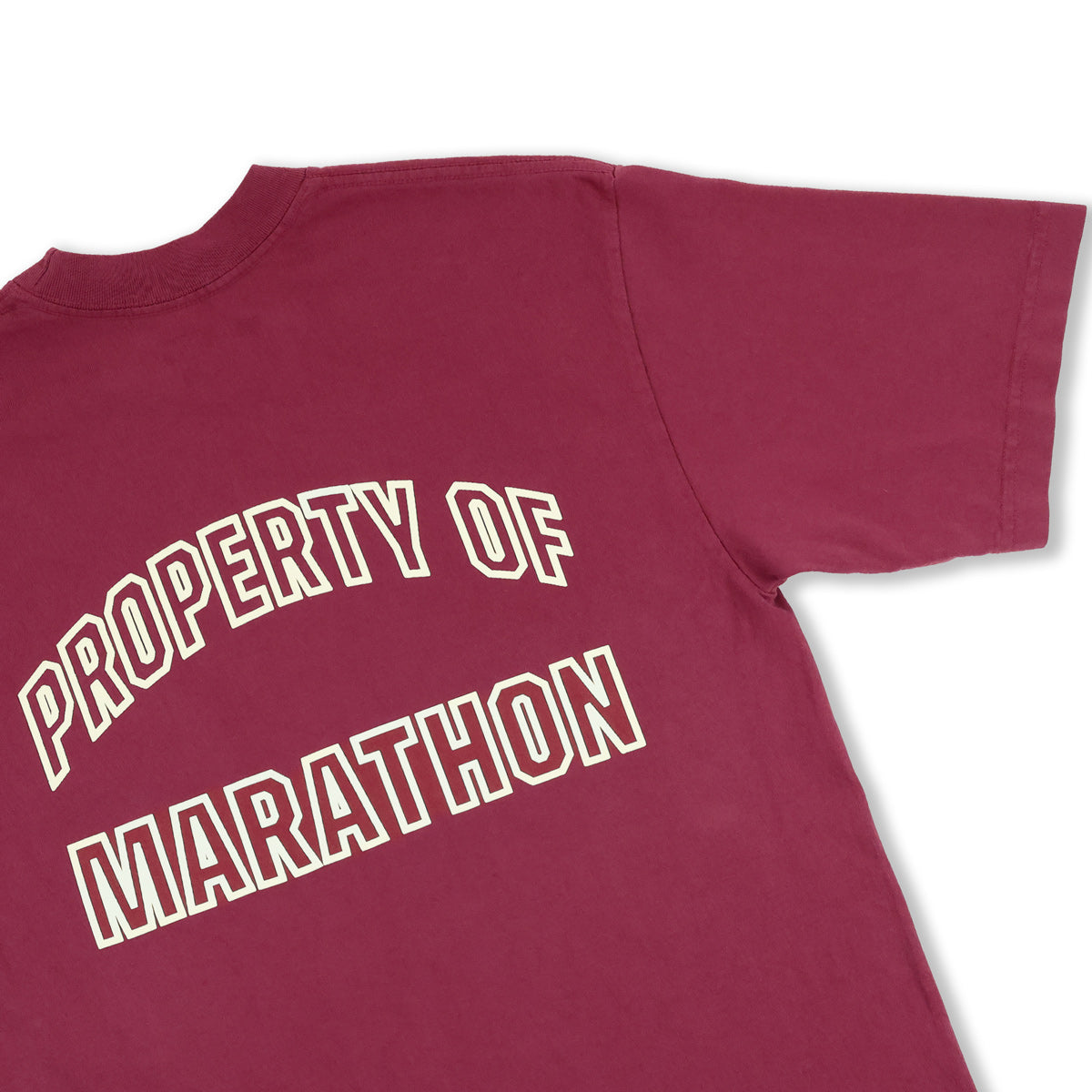 Marathon Globally Respected T-Shirt - Vintage Burgundy/Cream - Back Detail