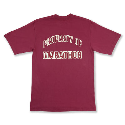 Marathon Globally Respected T-Shirt - Vintage Burgundy/Cream - Back