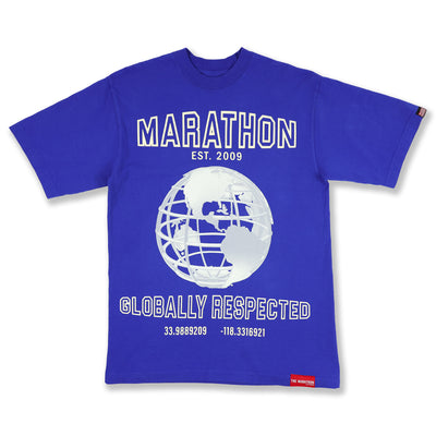 Marathon Globally Respected T-Shirt - Royal/Cream - Front