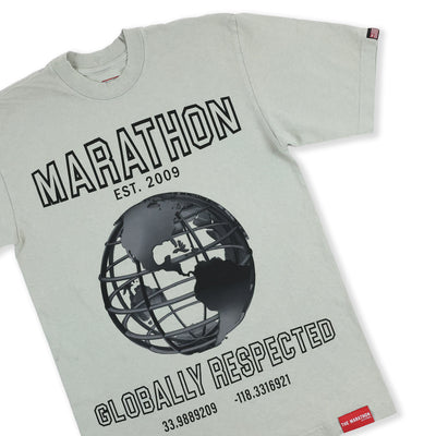 Marathon Globally Respected T-Shirt - Sage/Black - Front Detail