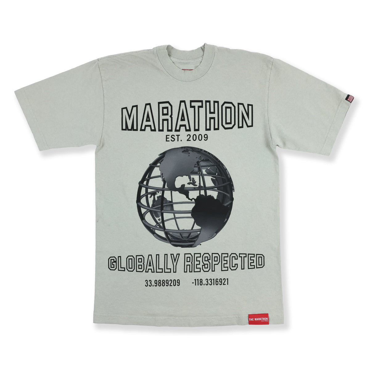 Marathon Globally Respected T-Shirt - Sage/Black - Front