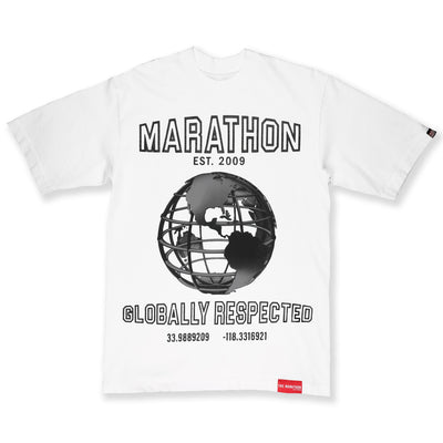 Marathon Globally Respected T-Shirt - White/Black - Front