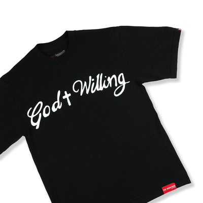 God Willing T-Shirt - Black - Front Detail