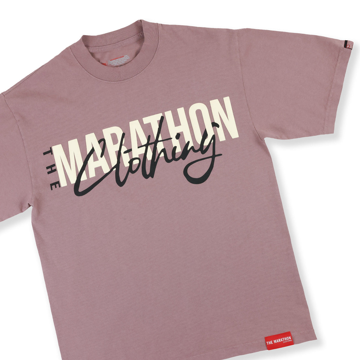 Marathon Clothing Interlock T-Shirt - Mauve - Front Detail