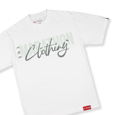 Marathon Clothing Interlock T-Shirt - White - Front Detail