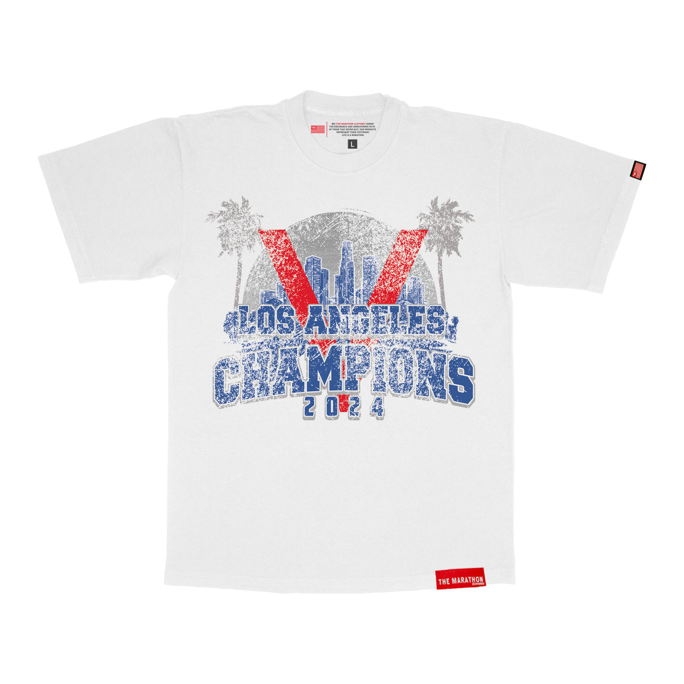 2024 Los Angeles Champions T-Shirt - White - Front.