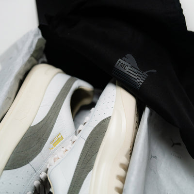 Marathon x Puma Made in Italy GV Special close up with packaging.