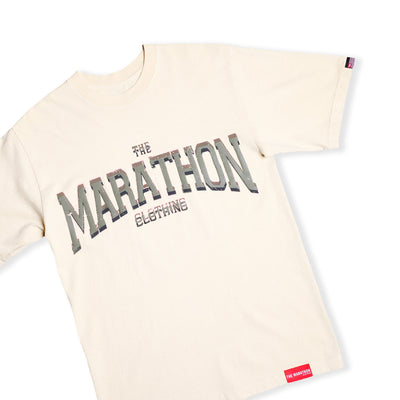 Marathon Clothing Beveled T-Shirt - Bone - Front Detail