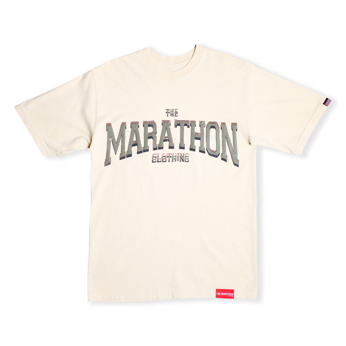 Marathon Clothing Beveled T-Shirt - Bone - Front