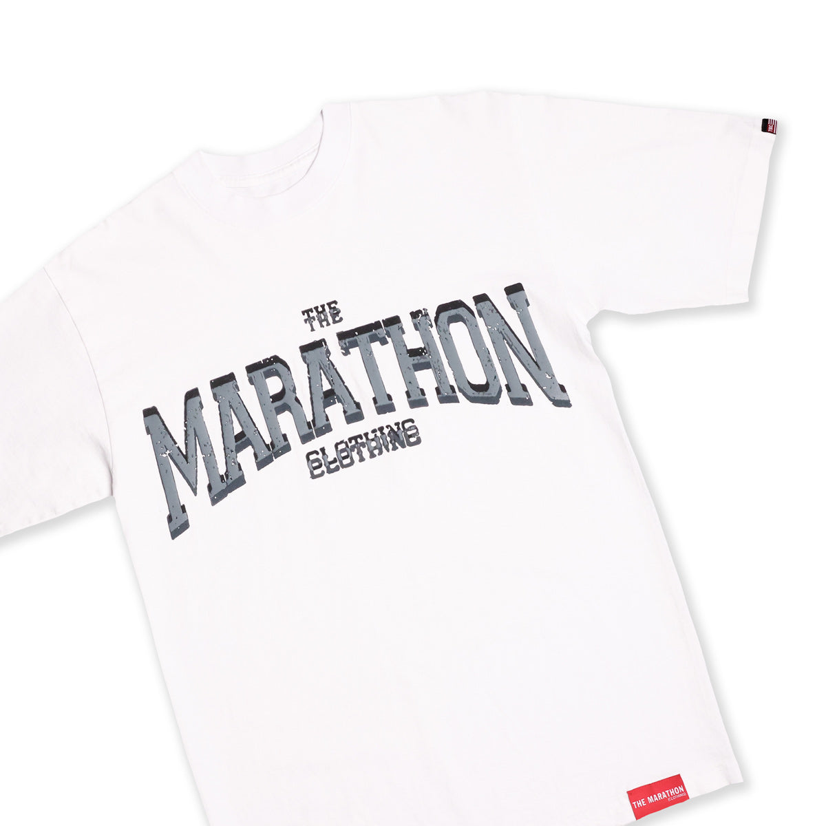 Marathon Clothing Beveled T-Shirt - White - Front Detail