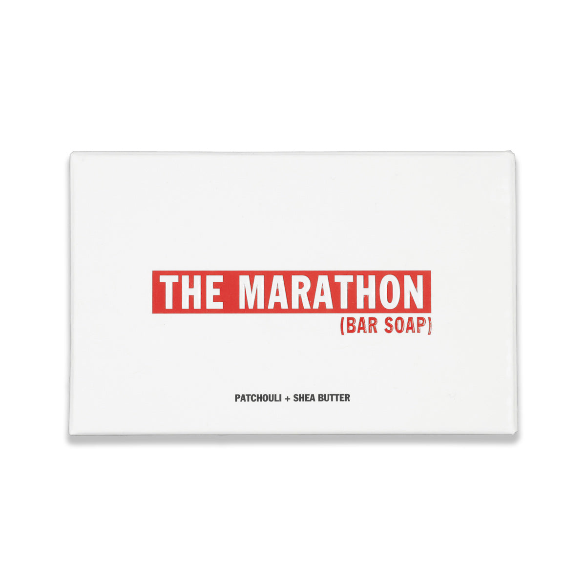 Marathon Bar Soap - Patchouli Shea Butter Packaging