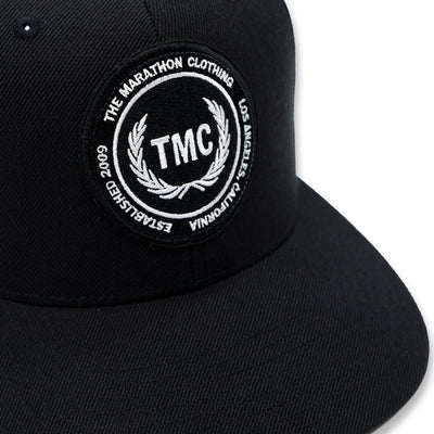 Marathon Established TMC Laurel Embroidered Patch Snapback - Black - Front Detail