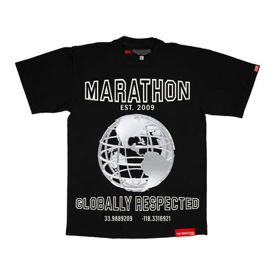 Marathon Globally Respected T-Shirt - Black/Cream - Front