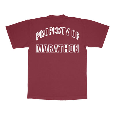 Marathon Globally Respected T-Shirt - Vintage Burgundy/Cream - Back