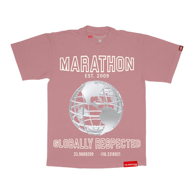 Marathon Globally Respected T-Shirt - Coral/Cream - Front