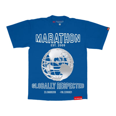 Marathon Globally Respected T-Shirt - Royal/Cream - Front