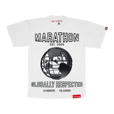 Marathon Globally Respected T-Shirt - White/Black - Front