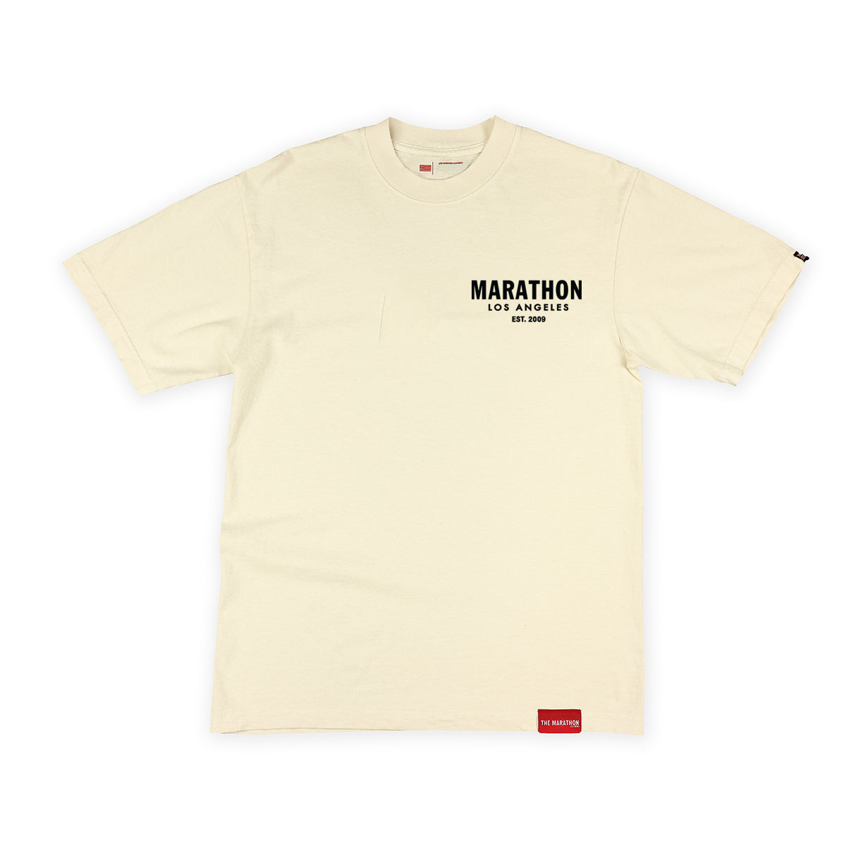 Marathon Origin (Left Hit) T-Shirt - Cream/Black