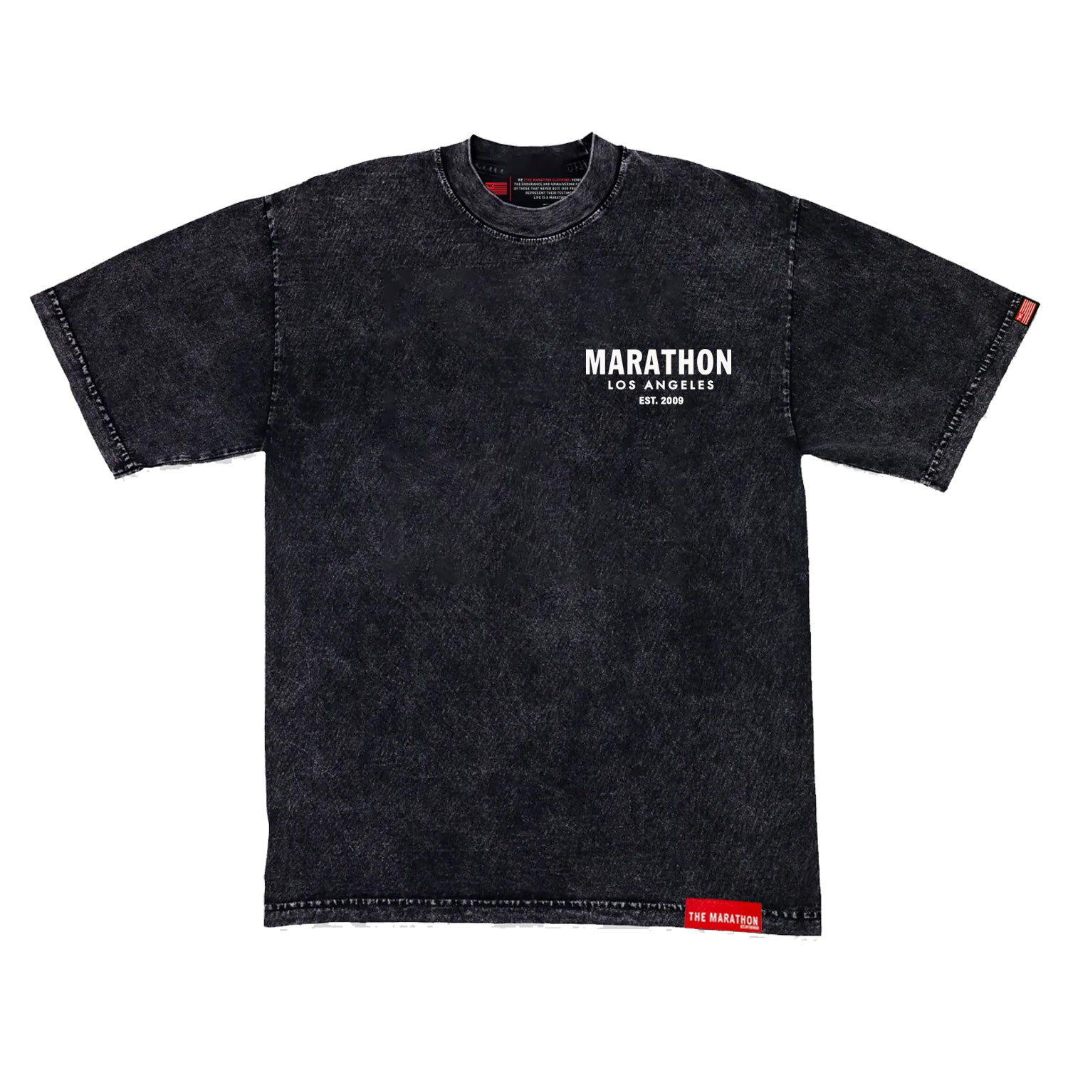 Marathon Origin (Left Hit) T-Shirt - Carbon Washed Black/White – The ...