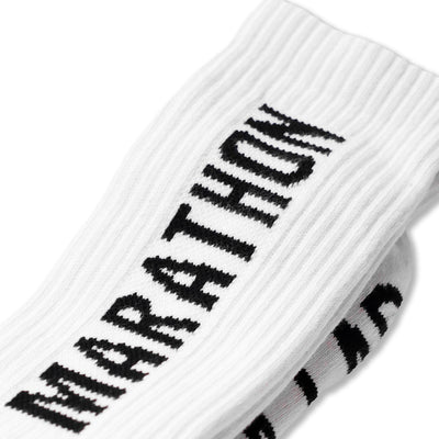 Marathon Socks - White/Black - Detail