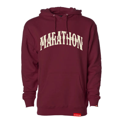 Marathon Vintage Arch Hoodie - Maroon/Cream