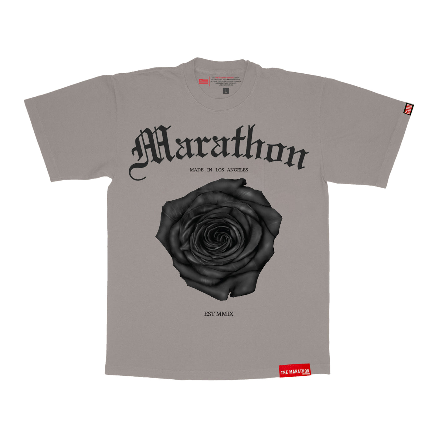 Triumph Rose T-Shirt - Mocha Grey/Black