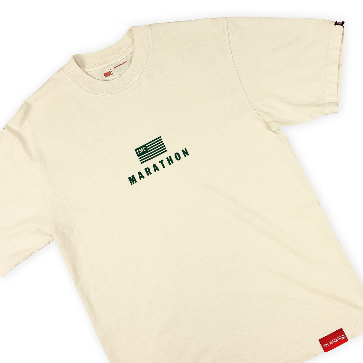 – The T-Shirt - Stack Modern Marathon Cream/Forest Green Clothing