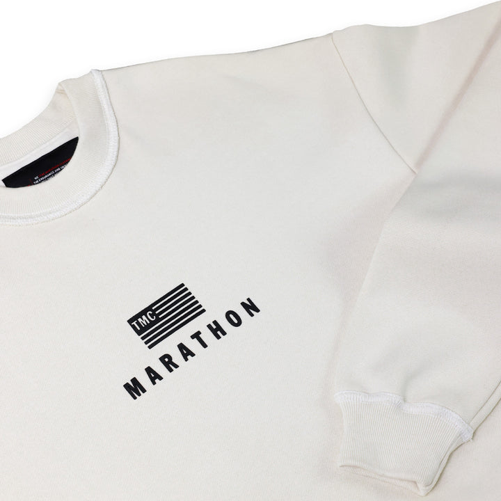 Marathon Modern Crewneck Sweatshirt Cream Black The Marathon Clothing