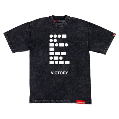 Morse Code Victory T-Shirt - Carbon Washed Black