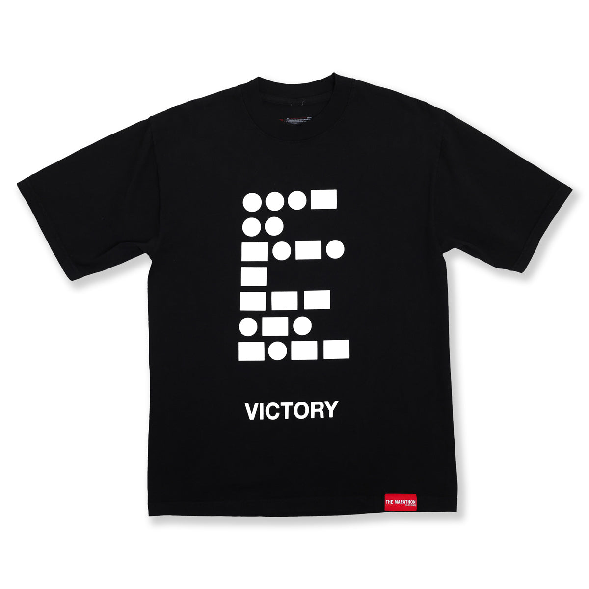 Morse Code Victory T-Shirt - Black - Front