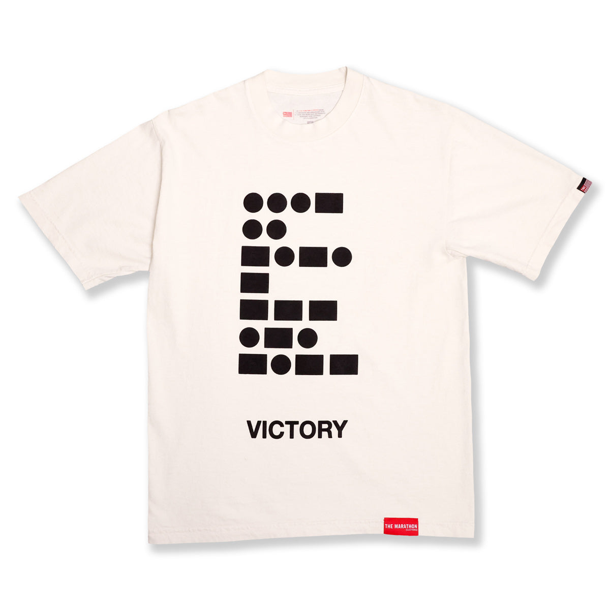 Morse Code Victory T-Shirt - Bone - Front