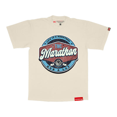 Vintage Run A Lap Marathon T-Shirt - Bone