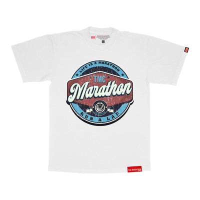 Vintage Run A Lap Marathon T-Shirt - White