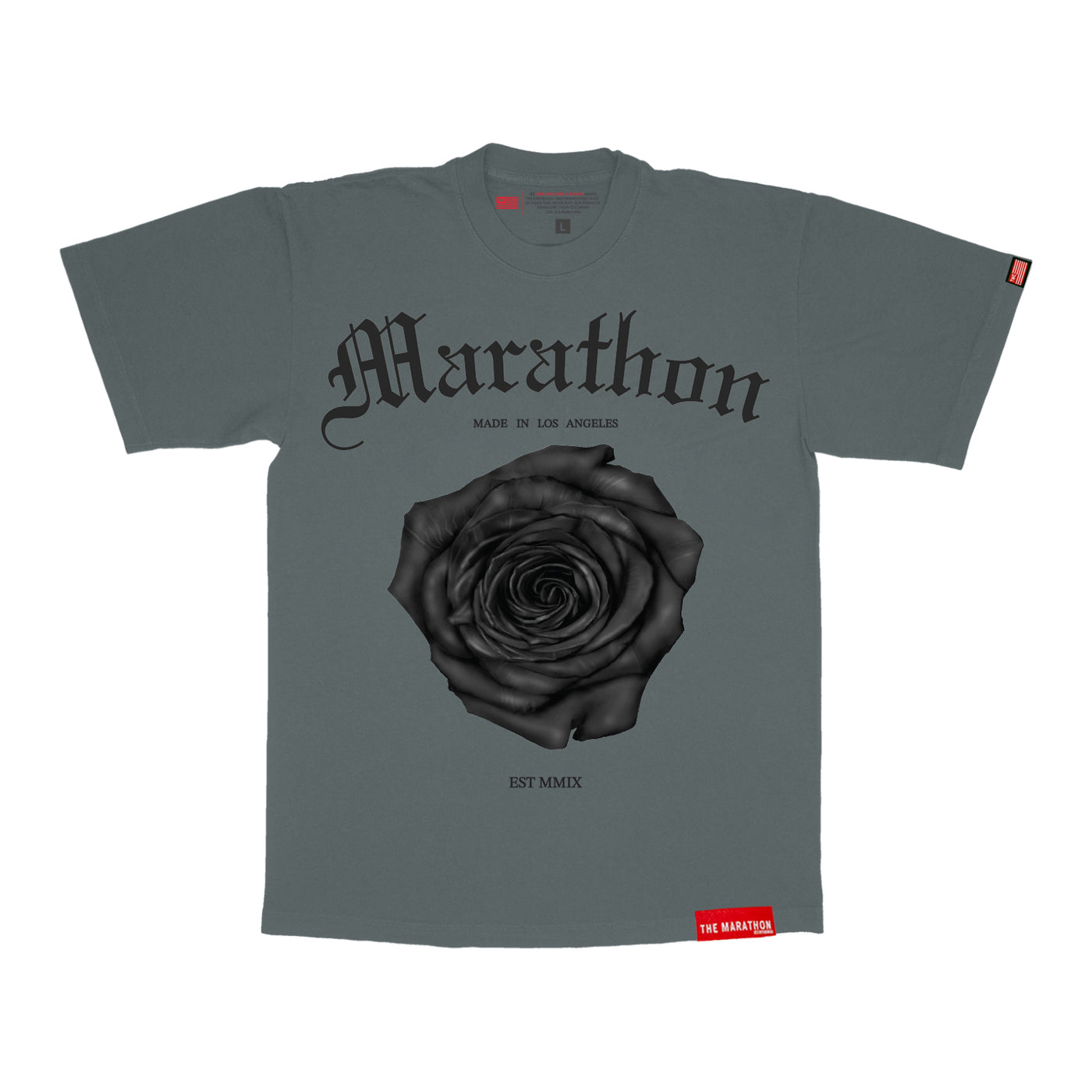 Triumph Rose T-Shirt - Dark Sage/Black